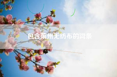 包含萊州無(wú)紡布的詞條